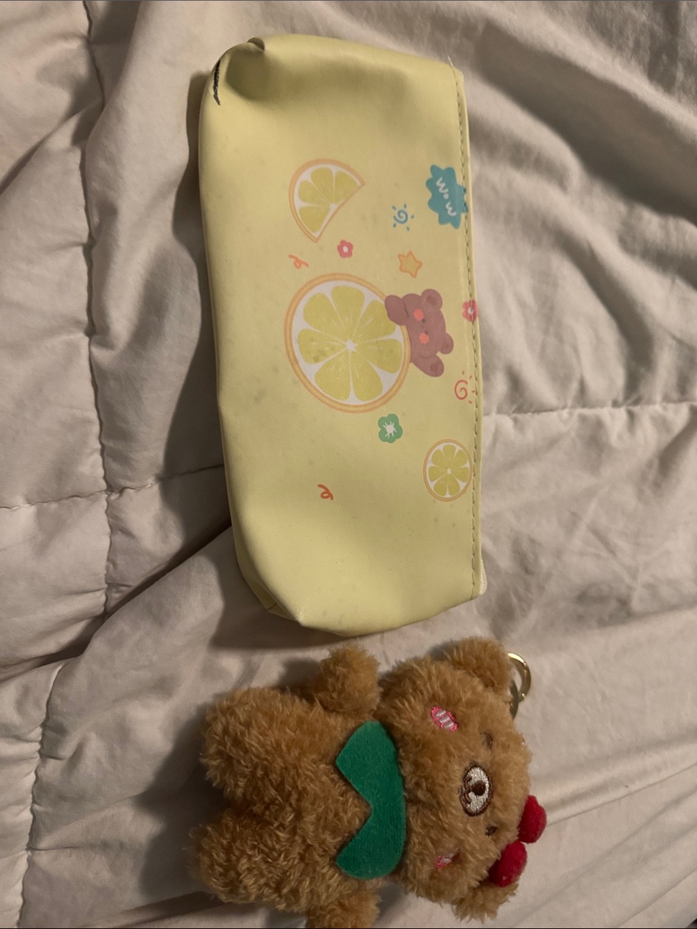 Kids Yellow Citrus Print Pencil Case - Unbranded
